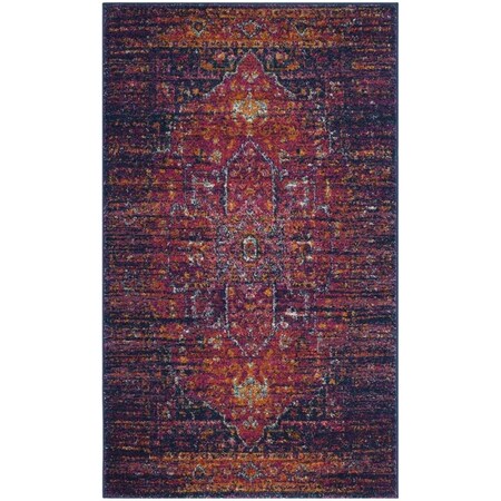 Safavieh Evoke Power Loomed Rectangle Area Rug, Blue and Fuchsia - 3 x 5 ft. EVK275F-3
